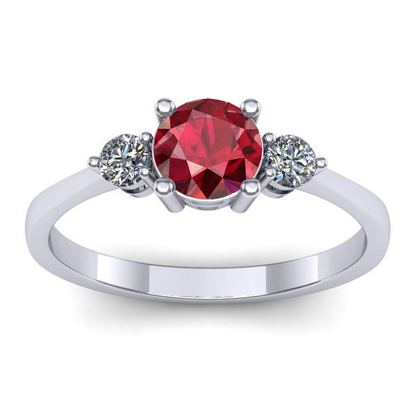Inel logodna cu rubin rotund
