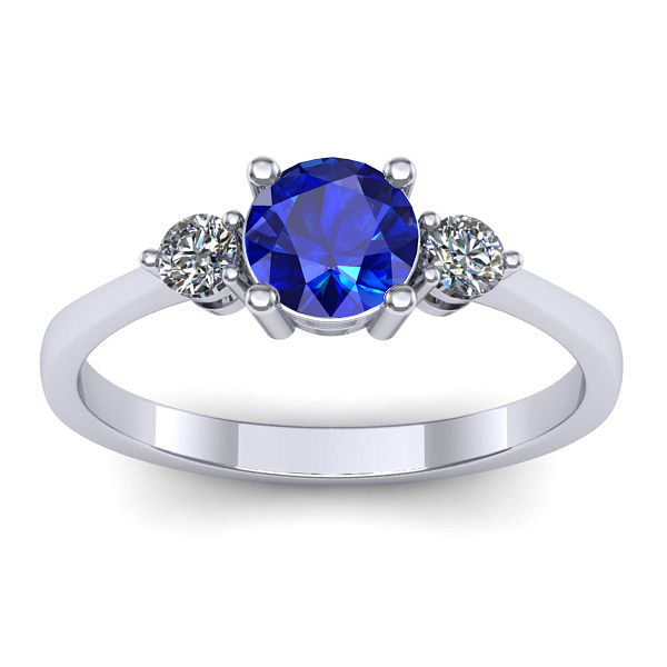 Inel logodna cu safir rotund