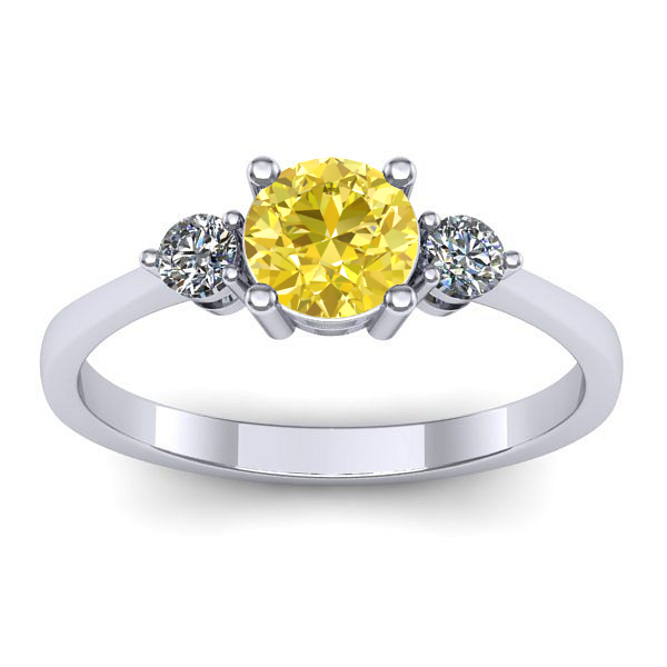 Inel cu safir galben rotund