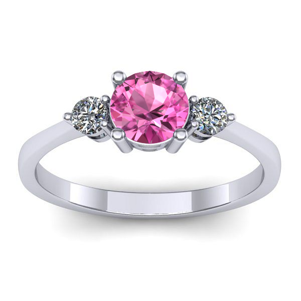 Inel cu safir roz rotund