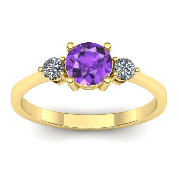 Inel cu ametist rotund