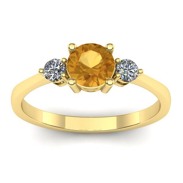 Inel logodna cu citrin rotund