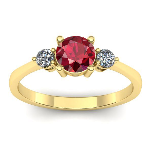 Inel cu rubin rotund