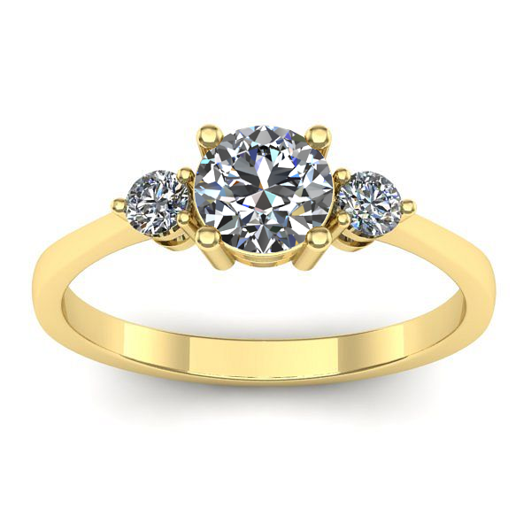 Inel cu diamant de laborator rotund