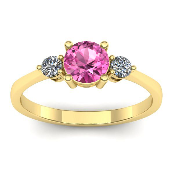 Inel cu safir roz rotund