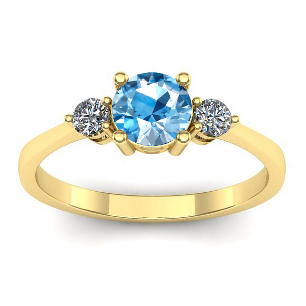 Inel cu topaz blue rotund