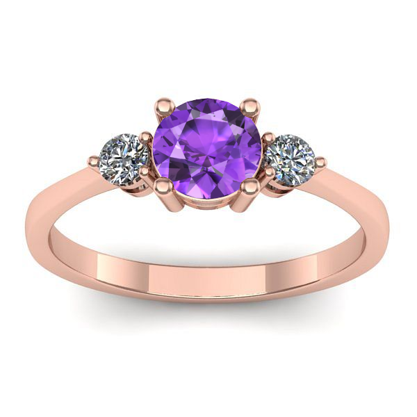 Inel cu ametist rotund