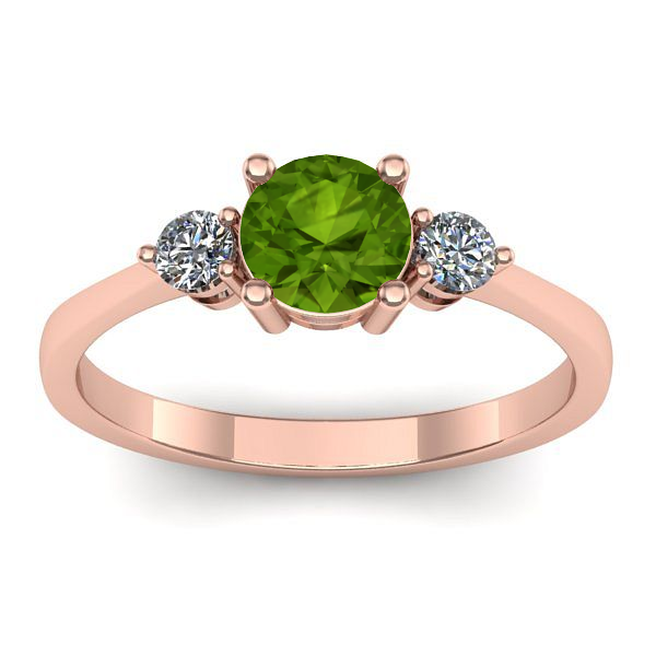 Inel de logodna cu peridot rotund