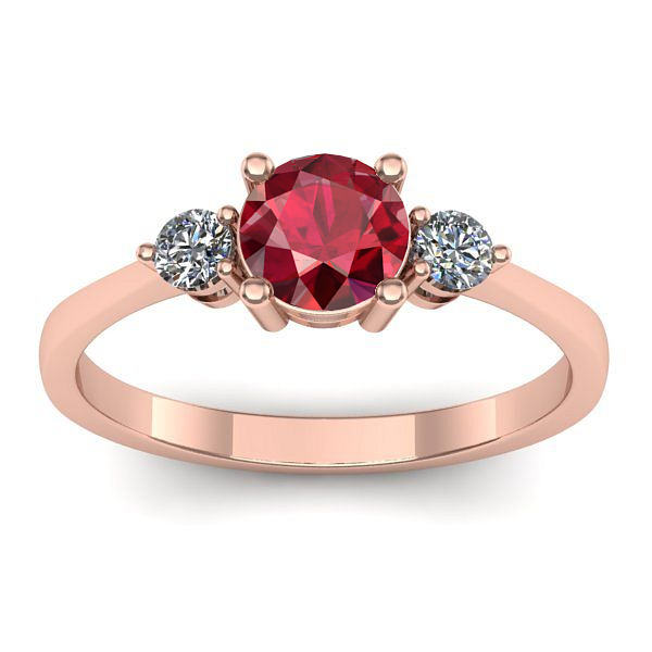 Inel cu rubin rotund