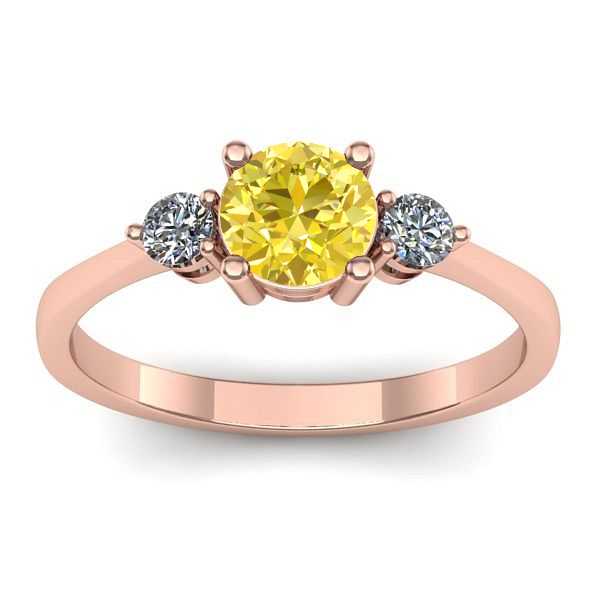 Inel de logodna cu safir galben rotund