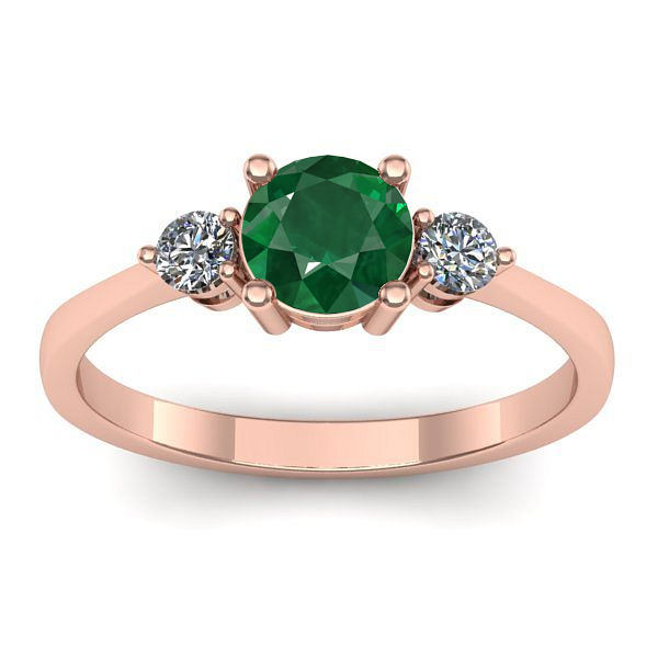 Inel logodna cu smarald rotund