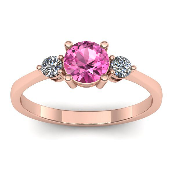 Inel cu safir roz rotund