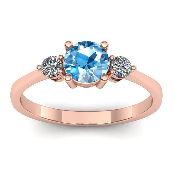 Inel cu topaz blue rotund