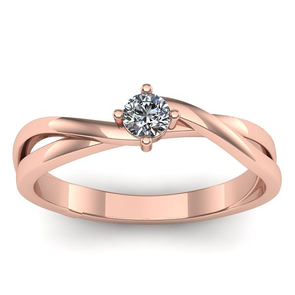 Inel cu diamant rotund