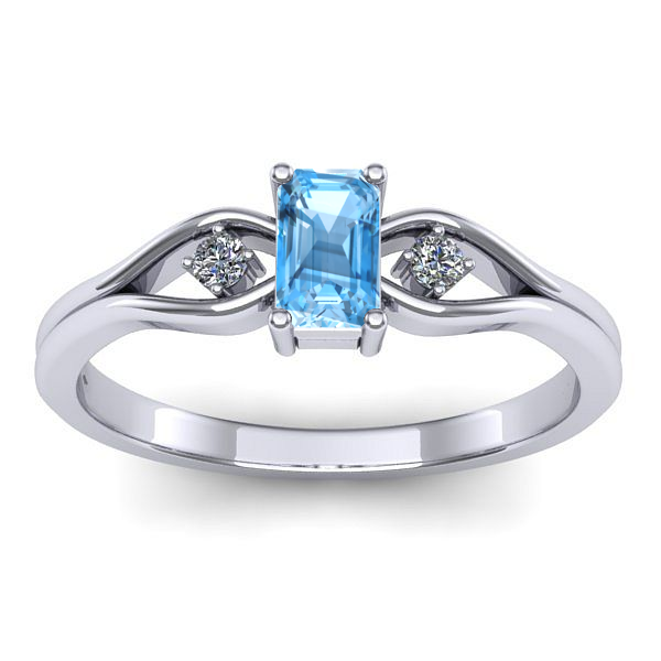 Inel cu topaz blue dreptunghiular