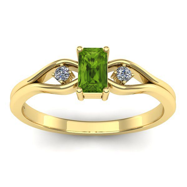 Inel logodna cu peridot dreptunghiular