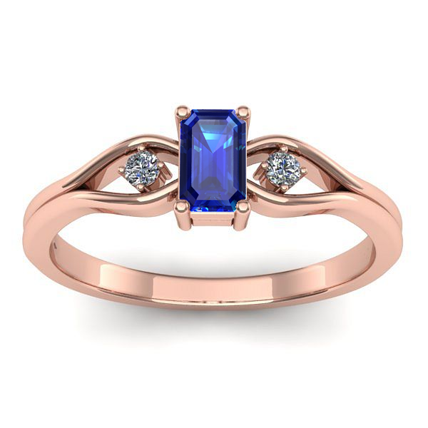 Inel cu safir dreptunghiular