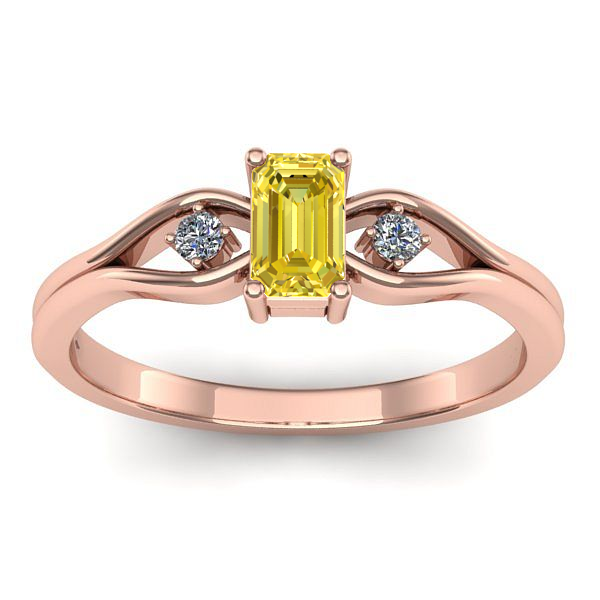 Inel cu safir galben dreptunghiular