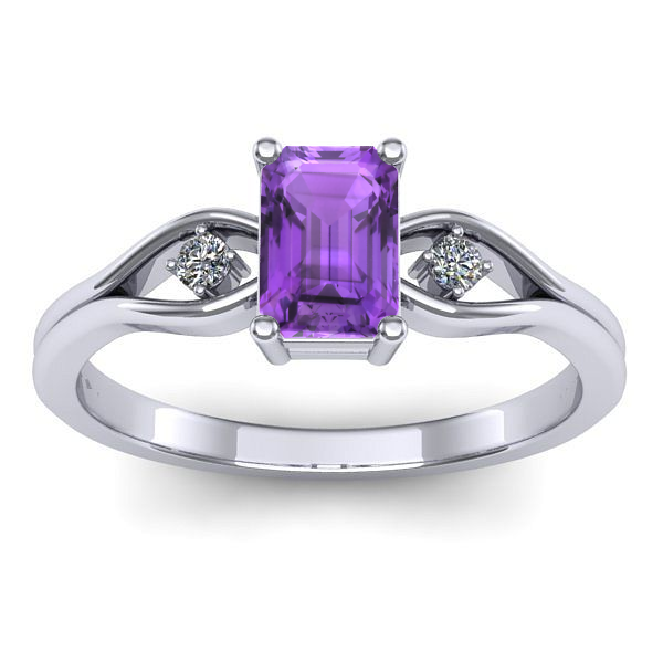 Inel cu ametist dreptunghiular