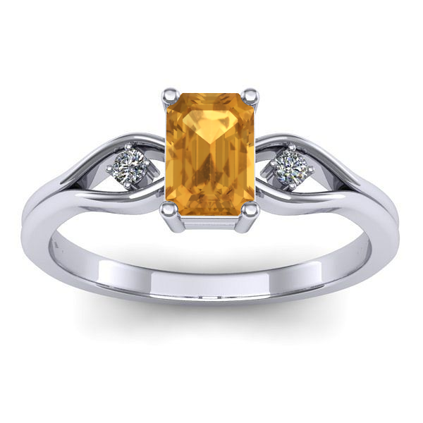 Inel de logodna cu citrin dreptunghiular