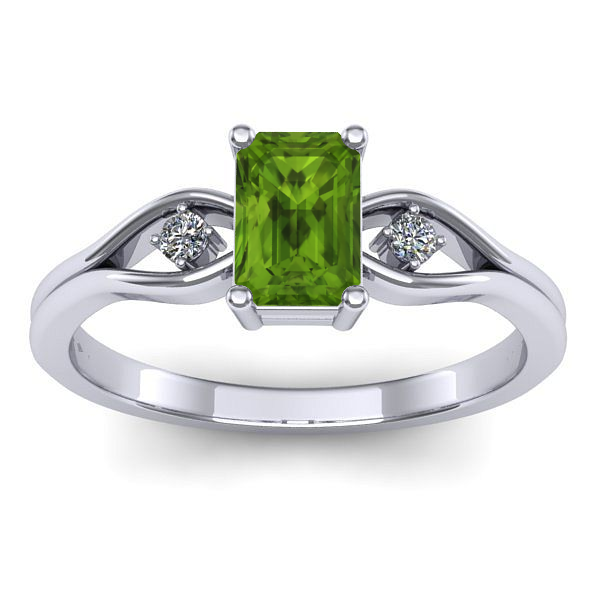 Inel logodna cu peridot dreptunghiular