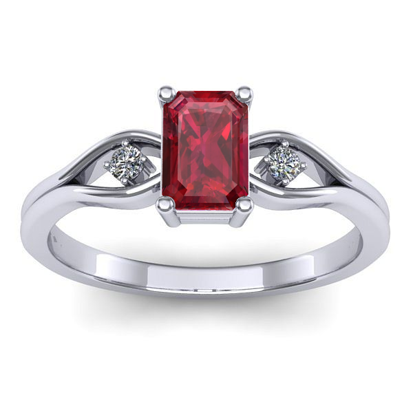 Inel cu rubin dreptunghiular