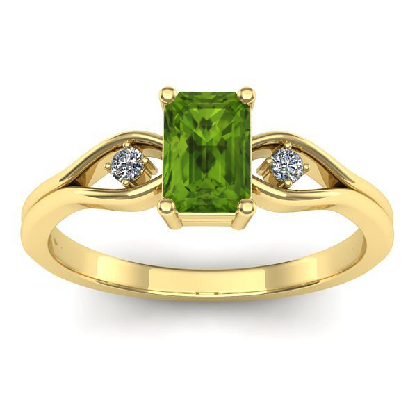 Inel cu peridot dreptunghiular