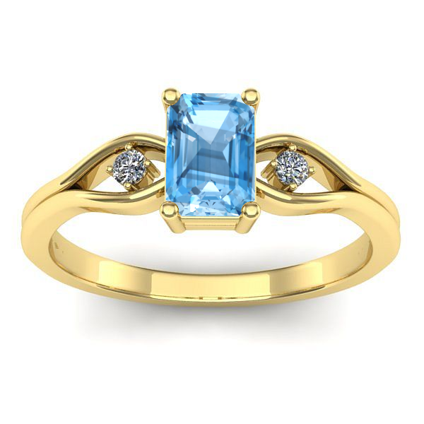 Inel cu topaz blue dreptunghiular