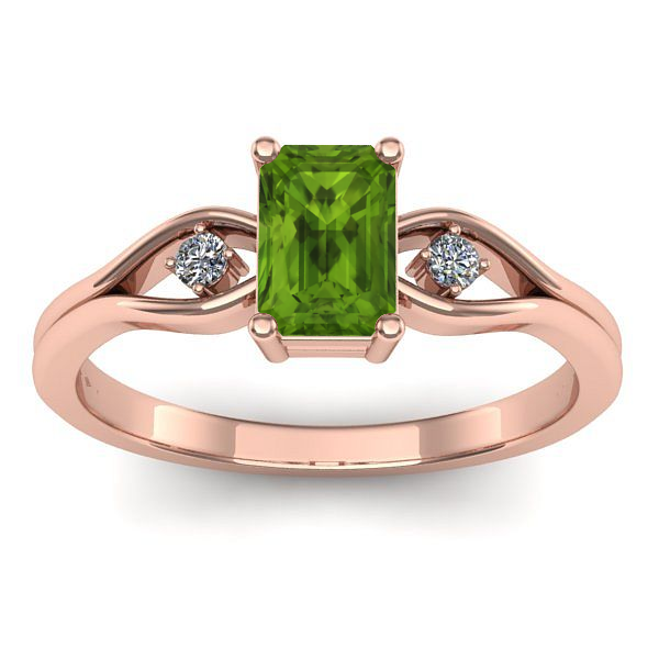 Inel cu peridot dreptunghiular