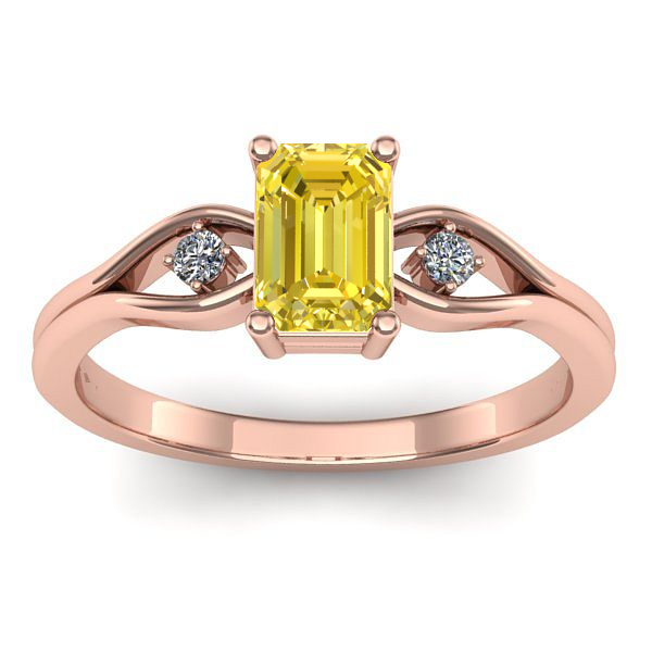 Inel cu safir galben dreptunghiular