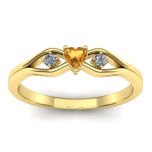 Inel de logodna cu citrin inima