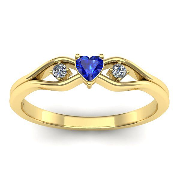 Inel cu safir inima