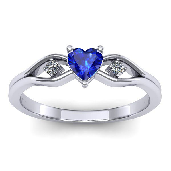Inel de logodna cu safir inima