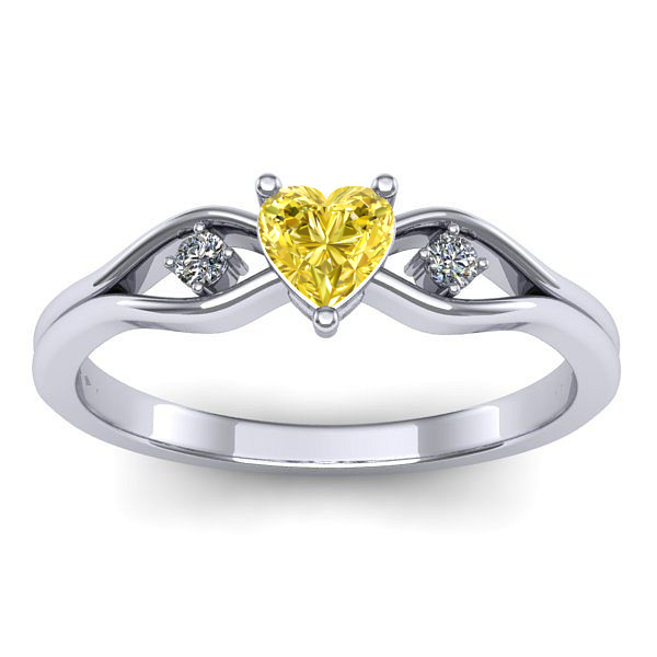 Inel de logodna cu safir galben inima