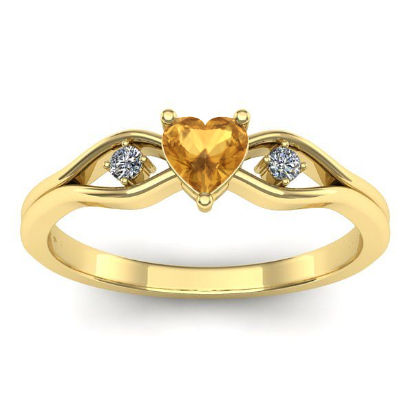 Inel de logodna cu citrin inima