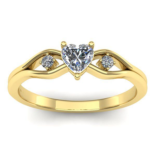 Inel logodna cu safir alb inima