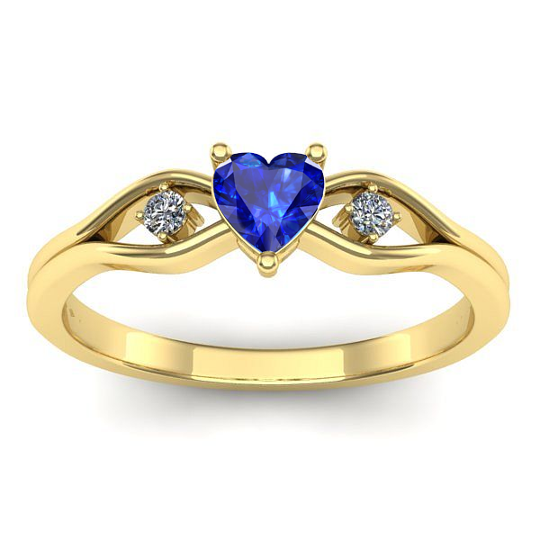 Inel cu safir inima