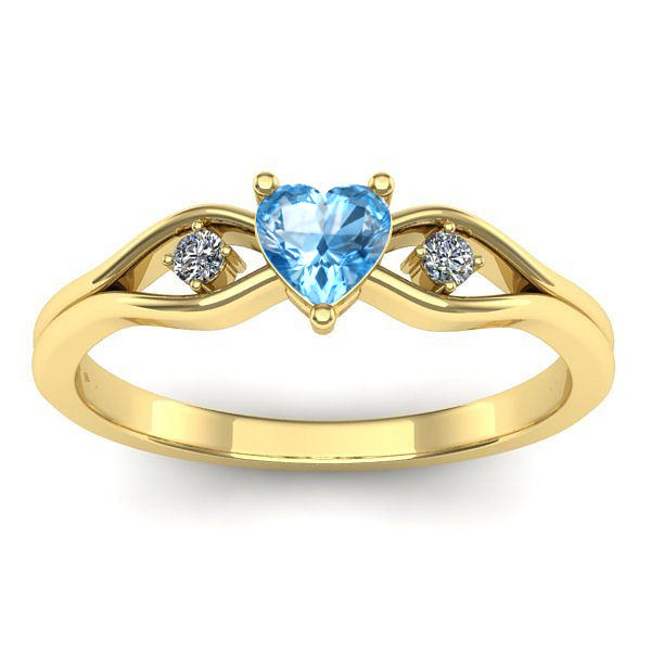 Inel logodna cu topaz blue inima