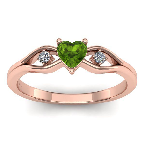 Inel cu peridot inima