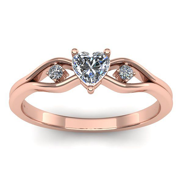 Inel logodna cu safir alb inima