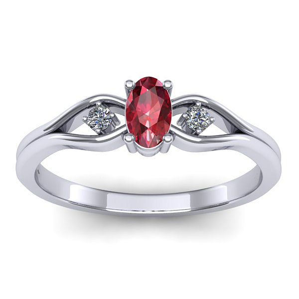 Inel de logodna cu rubin oval