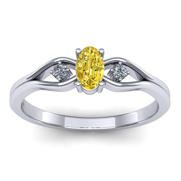 Inel logodna cu safir galben oval