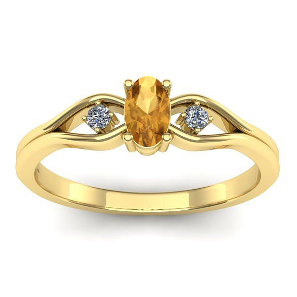 Inel de logodna cu citrin oval