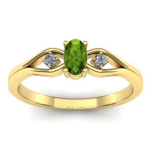 Inel de logodna cu peridot oval