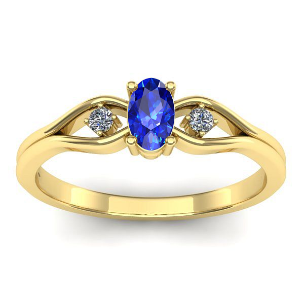 Inel cu safir oval
