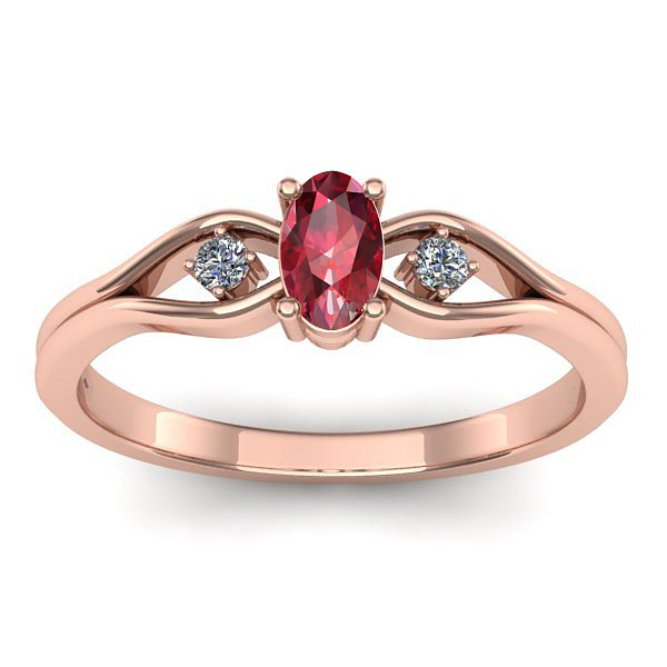 Inel cu rubin oval