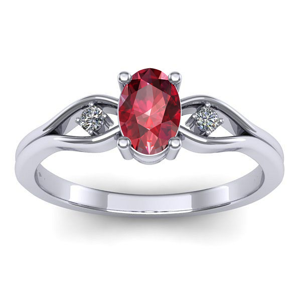 Inel cu rubin oval
