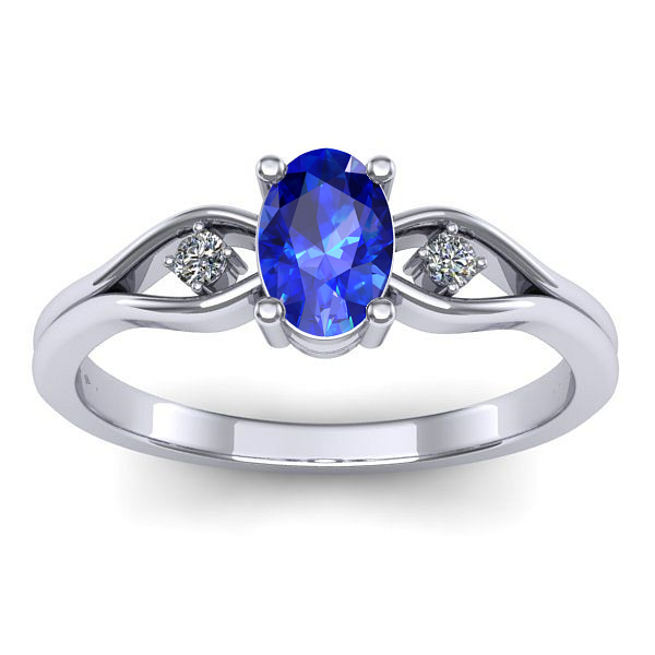 Inel logodna cu safir oval