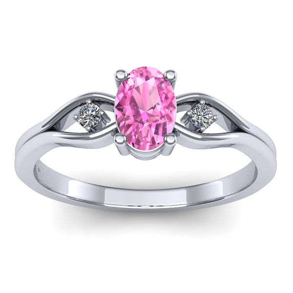 Inel de logodna cu safir roz oval