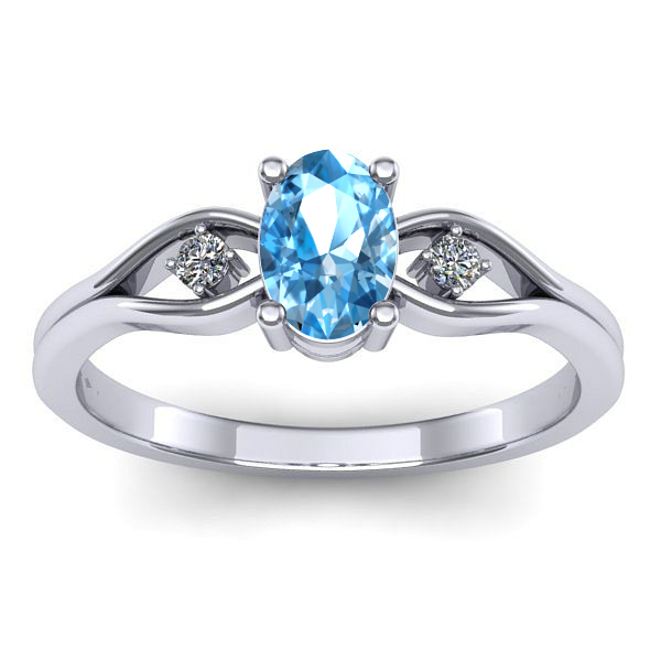 Inel de logodna cu topaz blue oval
